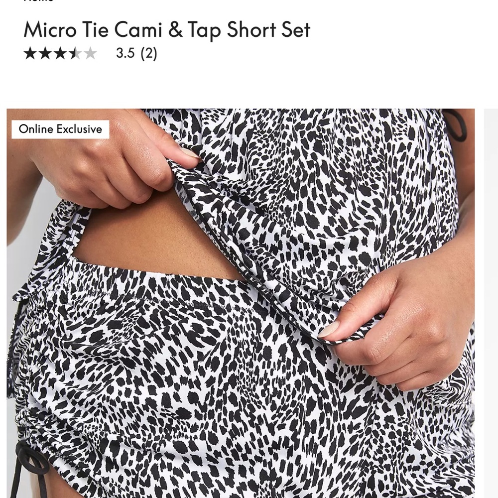 NWT Cacique Micro Tie Cami & Short Set - Picture 3 of 16